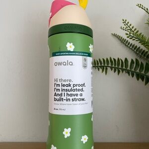 Owala FreeSip Insulated Water Bottle 24 oz – Green Floral (Exclusive Color) NEW